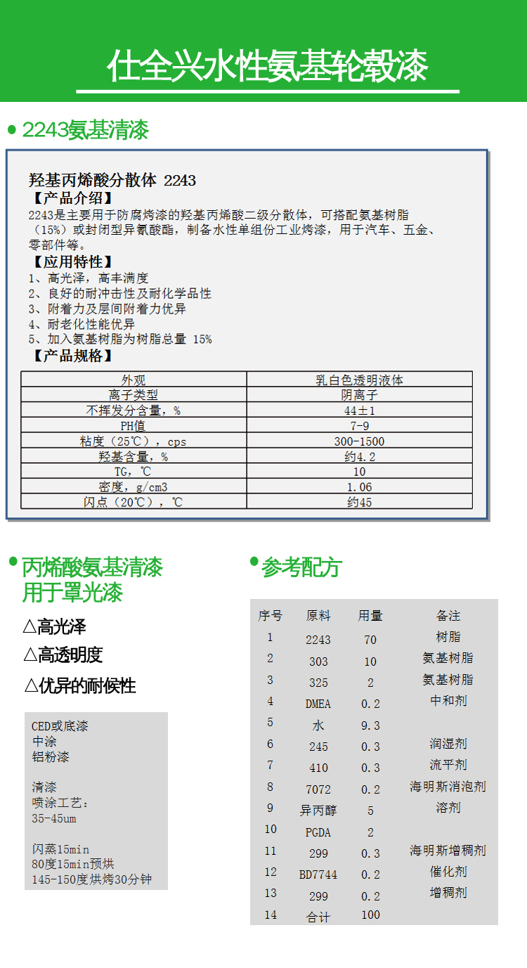 2243羥基丙烯酸分散體