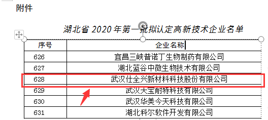 湖北省2020年第一批認(rèn)定的高新技術(shù)企業(yè)